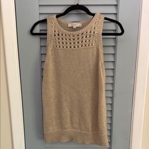 LOFT Tan Knit Tank Top